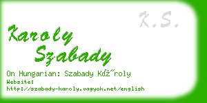 karoly szabady business card